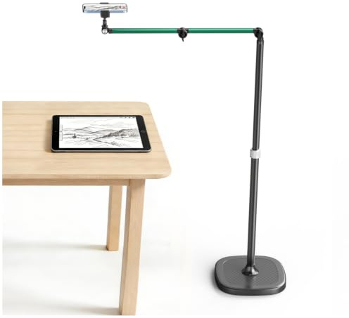 Overhead Tischstativ Handy Ständer für Smartphone, Handyhalterung zum Filmen für iPhone, Handyhalterung Tisch Geeignet und Ideal für Kochvideos, Videoaufnahmen und Zeichnen