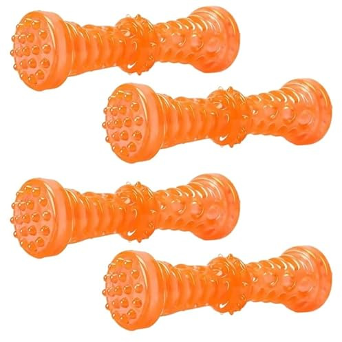 KFGISD, Hundleksaker Tåliga Bettsäker Husdjursleksak Tandborste Benleksak Interaktiv Valpleksak Hundben Gummi 4st Blå S ，Hundleksaker(Orange L)