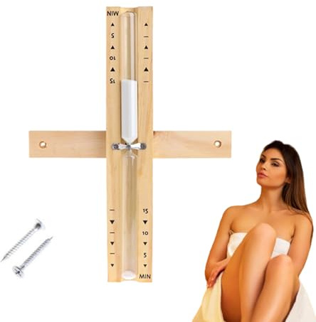 per sauna - in legno rotante da 15 minuti con design resistente al calore | orologio da parete accurato 29x5x1,6 cm 230 g | Accessorio rotante sicuro per sauna e bagno