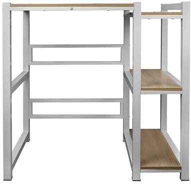 Estantería para Encima de Lavadora con Estantes Laterales, Mueble Torre Lavadora Secadora Ajustable, Estante de Almacenamiento para Lavadora Salvaspacio(White)