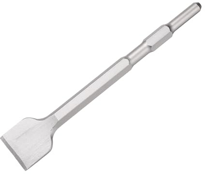 QUARKZMAN Burin À Manche Hexagonal Pour Sol 280mm x 17mm Pour Jardinage | Burin À Marteau-Piqueur En Acier Pour Démolition Électrique, Aménagement Paysager, Pour Creusement Découpe, Largeur De Lame