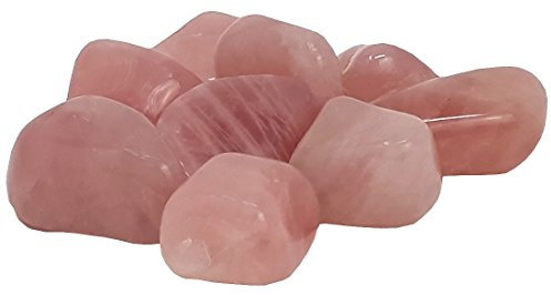 UDIG 100 g Rosenquarz Trommelsteine im Samtbeutelchen, Glückststein rosa Reiki Edelstein 2-3 cm Handschmeichler