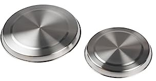 Fackelmann 2 Herdabdeckplatten Edelstahl Silber 21 x 18,5 x 2 cm