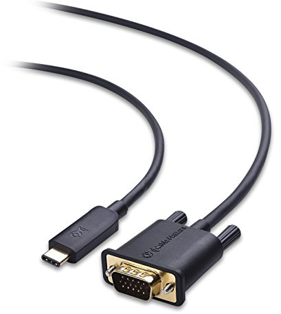 Cable Matters Cable USB C a VGA 1,8m (Cable USB C VGA, Cable Adaptador VGA a USB C) - Puerto Thunderbolt 3 Compatible para MacBook Pro, Dell XPS, HP Spectre x360, Surface Pro y más - 1,8 metros