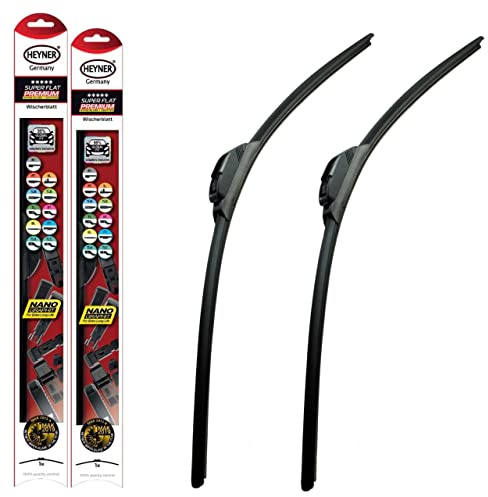 Fits Vauxhall Insignia 2017-Onwards Heyner Germany Super Flat Wiper Blades Front Replacement Set 2420 HSF2420H
