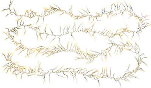 Lunartec Büschellichterkette: LED-Büschel-Lichterkette, 300 warmweiße LEDs, 8 Leucht-Modi, IP44, 3 m (Büschellichterkette außen, Cluster Lichterkette, Weihnachtsbaumkerzen)