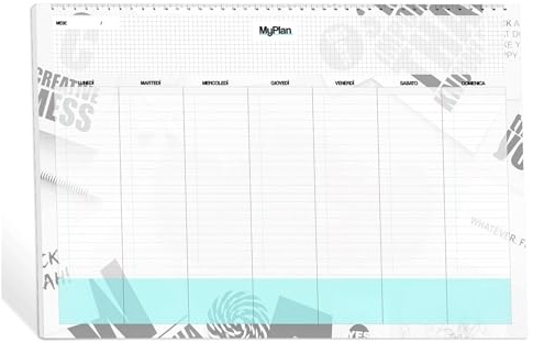 Planning hebdomadaire de table 2026 a3 – Planner hebdomadaire de table 2026 43 x 30 cm – Calendrier perpétuel/budget planificateur italien