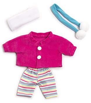 Miniland Set Puppenkleidung 21cm, Jäckchen, Hose, Schal und Stirnband