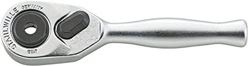 STAHLWILLE 418B l 1/4“ Mini-Bit-Ratsche l kompakte Knarre mit 80 Zähnen l schlanker Stahlgriff l Made in Germany