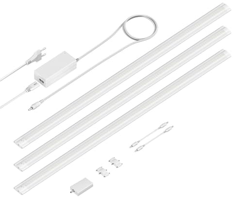 ledscom.de Smarte LED Unterbau-Leuchte SIRIS weiß matt, WLAN-Controller, flach, Smart-Home, Alexa-fähig je 90cm, je 963lm, warmweiß, 3er Set