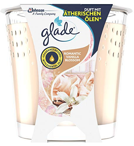 Glade (Brise) Duft-Kerze im Glas, Romantic Vanilla Blossom, bis zu 30 Stunden Brenndauer, 1er Pack (1 x 129g)