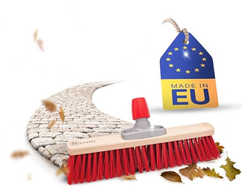 Novaliv Escoba de calle de 50 cm, cabezal de escoba sin mango, elaston, rojo, grueso, industrial, escoba de jardín, escoba de patio