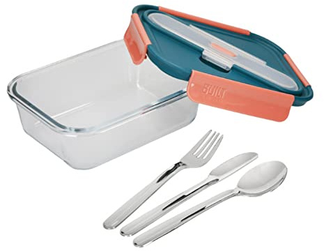 Built Tropics Glass 900ml Lunch Box with Cutlery