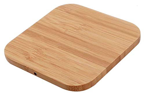 lopituwe Qi Certified Fast Bamboo Wireless bamboo Charger Wood Pad Compatible for Samsung Galaxy