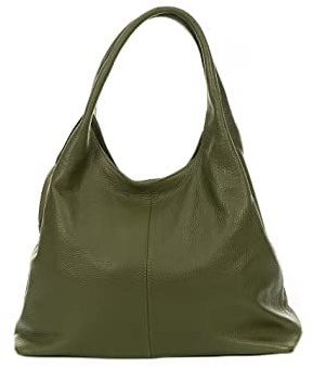 Pelletterie Borghese | Sac en Cuir pour Femme | Vert | Sac à bandoulière | Sac en cuir véritable | Made in Italy | SAMONA