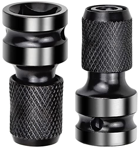 Adattatori per Bussola, Adattatore per Usare un Avvitatore ad Impulsi con Testa Quadrata da 1/2” a esagonale da 1/4” con i Normali Portabit Esagonali Adattatori con Attacco da Quadrello