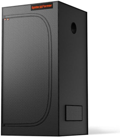 Spider Farmer Tende per Coltivazione 60x60x120cm Grow Indoor Mylar idroponico riflettente 1680D con finestra di visualizzazione e vassoio a pavimento per la coltivazione di piante indoor