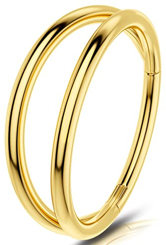 OUFER 18G 1.0mm Nasenpiercing Chirurgenstahl Helix Hoop Nose Ring Nasenring Nasen Piercing Nase Nostril Stecker Silber Nasenstecker Schmuck Rook Tragus Conch Daith Earring Frauen Männer 6 8 10mm
