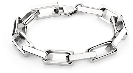 LIEBESKIND BERLIN Damenschmuck– Kette, Armband und Ohrschmuck aus cooler eckiger Linkchain aus Edelstahl– Moderner Statement Schmuck