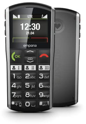 Emporia emporiaSIMPLYCITY-LTE, Tastenhandy ohne Vertrag, Mobiltelefon mit Notruftaste, Extra große Tasten, Ideal für Senioren, Leichte Bedienung, Schwarz