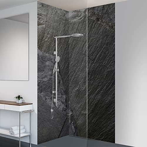 yourplate Duschrückwände mit individueller Größe (2 Rückwände – Premium Matt – st95) – Duschrückwand Alu mit Feuchtigkeitsschutz – Rückwand Dusche zur einfachen Montage