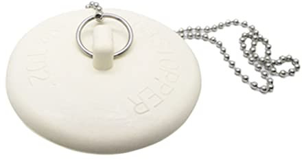 Gadgetime USA - Tapón de bañera con cadena, cubierta de drenaje de goma, para cocina, bañera, ducha, fregadero y lavandería de 1 1/2 a 2 pulgadas