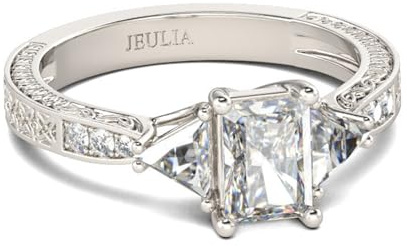 Jeulia Damen-Eheringe, Verlobungsring, funkelnder Schnitt, Sterlingsilber, Zirkonia, Diamant, Brautantrag, Verlobungsring, Jahrestag, Unendlichkeitsschmuck, mit Geschenkbox