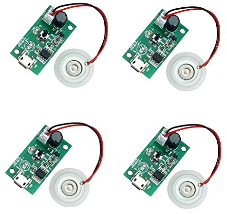 Zicojia 4 Uds. 20MM Generador de Niebla UltrasóNica Nebulizador Atomizador Transductor Atomizador Placa de PelíCula Accesorios Humidificador Junta de Goma