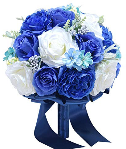 Hochzeitsstrauß, handgefertigt, Hochzeit, Braut, Brautjungfer, künstliche Pfingstrosen, Rosenstrauß, Band für Hochzeit, Kirche, Verlobung, Valentinstag, Party, Heimdekoration
