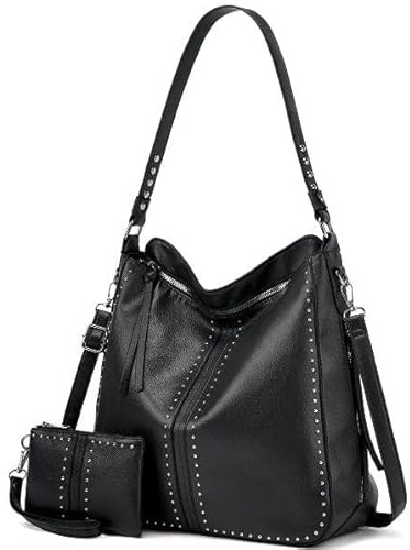 VINBAGGE Sac a Main Femme en PU Sac Cabas Femme Ensemble Petit Sac D'épaule Sacoche Ville Tendance Sacs Portés Main de 2 Pièces