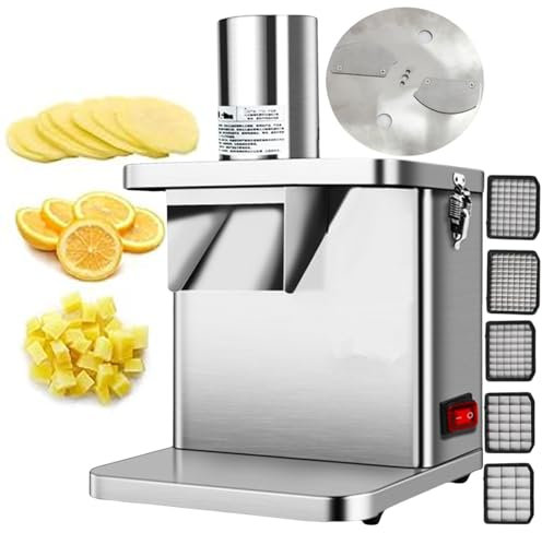 forplubossmmp Electric Vegetable Chopper Fruit Dicer/Commercial Slicer Machine with Dicing Molds/Electric Salad Maker Potato Grater for Slicing, Grating, Chopping, Dicing/Stainless Steel