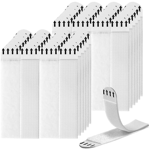 24 Pairs (48 Strips) Picture Hanging Strips 19*92mm Damage Free Photo Frame Stickers Adhesive Strips Heavy Duty Hook and Loop Tape No Nails Mounting Strips for Pictures Frames Mirrors Poster Wall (L)