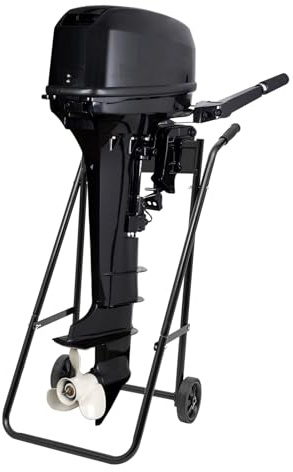 Außenbordmotor Motorwagen 40 kg Tragkraft, Faltbarer Außenbordmotor Trolley Ständer, 30 PSAußenbordmotor Transportwagen, Stahl Außenborder Wagen, Schwarz, 1 Stück