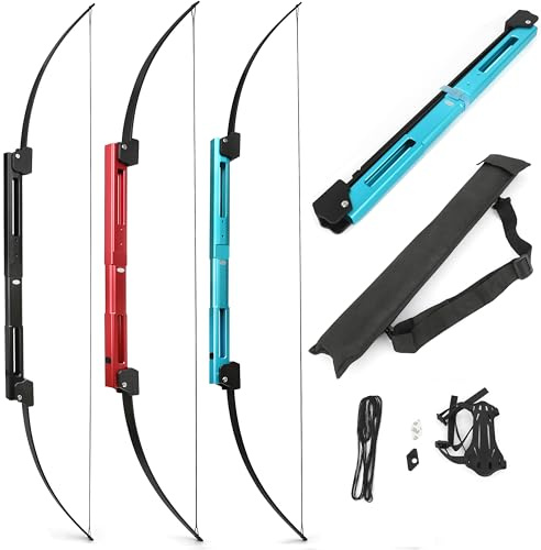 Poearcus Bogenschießen Faltbogen 35lb Aluminium Recurve Bogen Tragbarer Recurve-Bogen für Rechts- und Linkshänder, für die Jagd, zum Üben und Schießen mit Bogentasche
