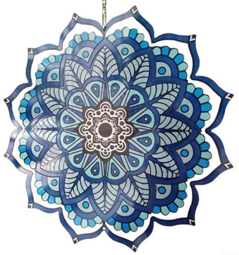 Wunderschönes 3D-Windspiel zum Aufhängen, dekorative Metallskulptur, perfekt für Gärten (Blume)
