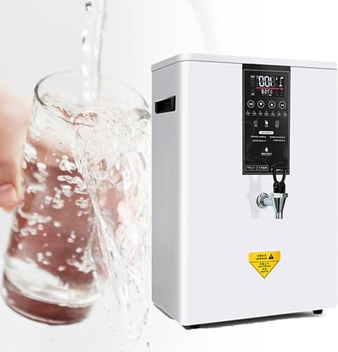 FJYAWEN Dispensador De Agua Caliente De 3000 W, Olla De Agua Caliente De Acero Inoxidable De 50 L/H con Filtro Y Pantalla LCD, Pico,White-80L