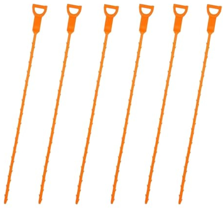 6 Pack Drain Snake Clog Remover Tool - 50cm Shower Drain Unblocker Sticks for Sink, Pipe, and Tub - Effective Plumbing Unclogger for Clogged Drains, Hair Catcher for Bathroom, Kitchen, and Bathtub
