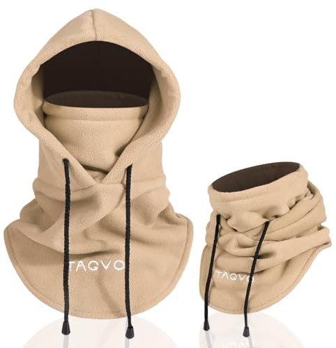 TAGVO Winter Thermal Fleece Sturmhauben, weiche und warme verstellbare Kapuze Hut Skifahren Gesichtshaube Halswärmer Wärmer,zum Laufen Skifahren Radfahren Motorräder Wandern - Männer & Frauen