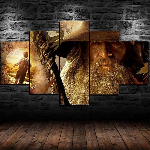 DTASSVEW 5 Panel Leinwand Wandkünstler Home Decoration Poster - Der Herr Der Ringe - Drucken Moderne Ölgemälde Gicily Bürodekoration - Dekoratives Poster-A014 - Drei Größen