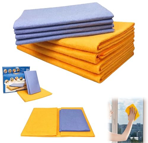 GALER Ultra Absorbent Cleaning Cloth, 8PCS Multipurpose Shammy Cloth, Miracle Soft Shammy Leather Cloth Chamois Cloth for Home, Kitchen, Bathroom, Car & Pet Stains