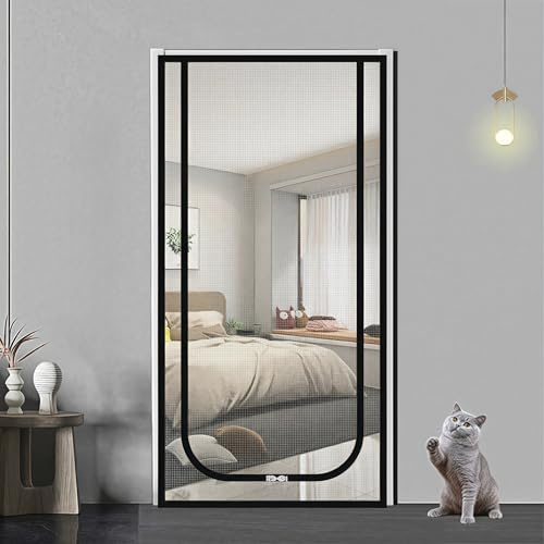 Rejilla de Protección para Puerta de Balcón - Mosquitera Segura para Gatos y Mascotas - 90 cm x 210 cm