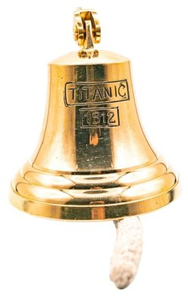 LivuX Dekorative Wandglocke aus Messing im maritimen Stil, Höhe 15 cm, Durchmesser 12 cm – Elegante Replik mit Haken für Haus und Garten, ohne Befestigungsmaterial 1037