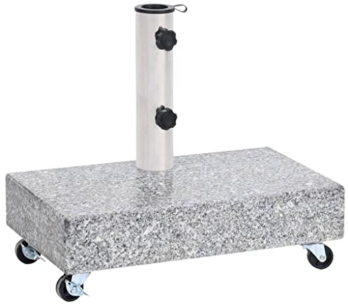 Tomostar Pied de Parasol avec roulettes, Support Socle de Parasol Base de Lestage Gris Clair 45x25x8,3 cm Granite