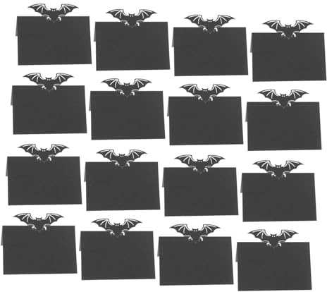 DECORNIJIA 50 Piezas Tarjetas de Mesa Negro con Diseño de para Bodas Cumpleaños y Fiestas de Halloween Tarjetas de Asiento Prácticas y Decorativas
