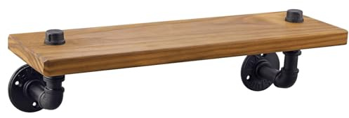 Tanice Industrial Pipe Shelf with Solid Wood Board, Rustic Wall Mounted Shelves for Kitchen, Bedroom, and Office, Vintage Style Storage Solution