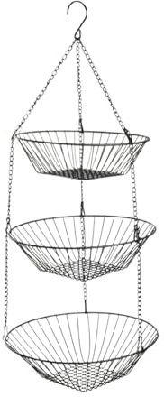 Vegetable Baskets for Kitchen Iron 3-Tier Holder Storage Organizer | Kitchen Fruit Organizer Produce Basket Bread Potato Onion Gardening Tools Organization for Pantry Bathroom Garden Yard Patio