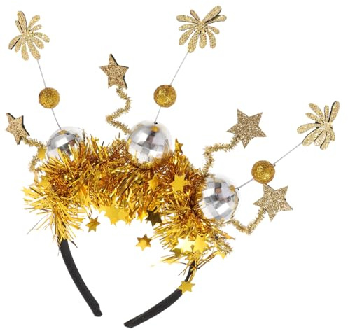 KOMBIUDA Neujahrs Lametta Haarreif Mit Sternen Leichtes Bopper Party Stirnband Aus Kunststoff Für Silvester Und Festlichkeiten