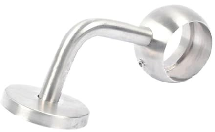 Support de tube rond en acier inoxydable à 90 degrés avec finition effet chrome poli pour rampes d'escalier, fixations couvertes et vis sans tête pour maintien sûr, 38 mm, 42 mm, 50 mm de diamètre