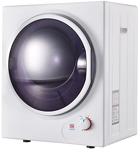 Sèche-linge compact 2,5 kg mural minuterie 200 min chauffage PTC céramique tambour inox filtration double hublot 180° sécurité surchauffe 65°C ventilation externe commande simple frontale (Blanc)