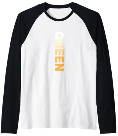 Naranja Color Queen Vertical Naranja Gráfico Camiseta Manga Raglan